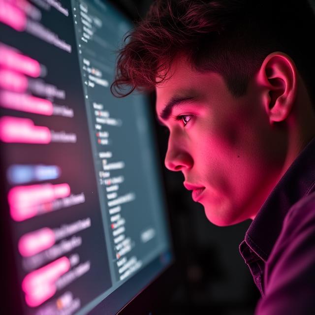 Studente digitale focalizzato sul successo professionale